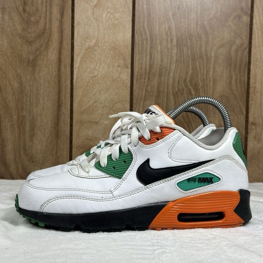 Air Max 90 LTR GS 6.5Y Womens 8 White Green Orange 833412-119